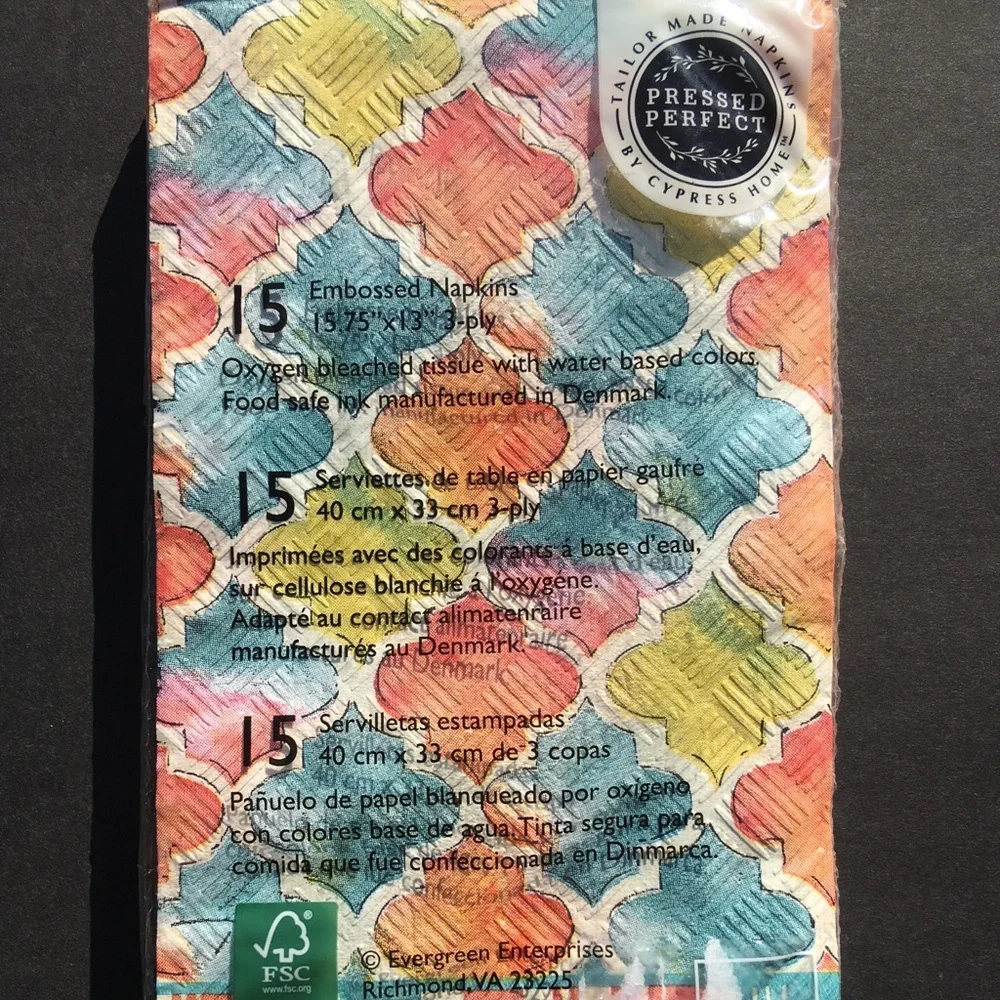 2 Packages Cypress Home Paper Guest Napkins Embossed Party Crafts Geometric New